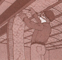 Diagram 3: Install batts in unheated crawl space.